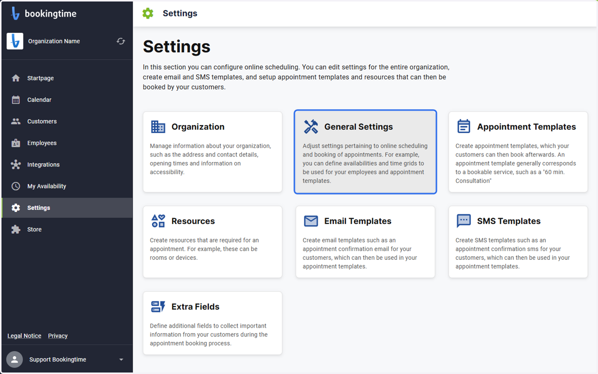 Click on General Settings