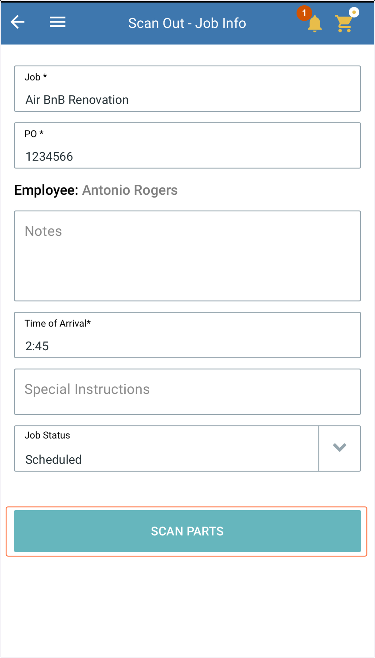 Select Scan out