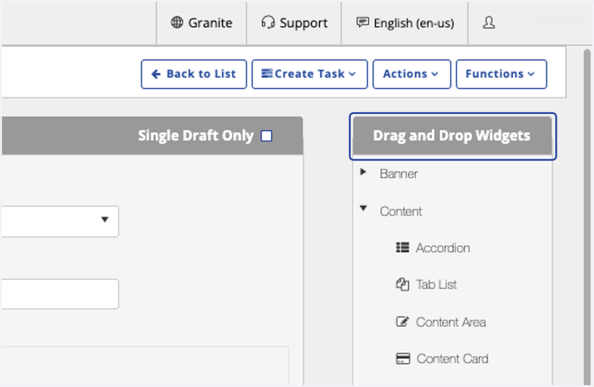 Go to your Drag and Drop Module drawer. Select your the widget you want and drag it to the zone you want.