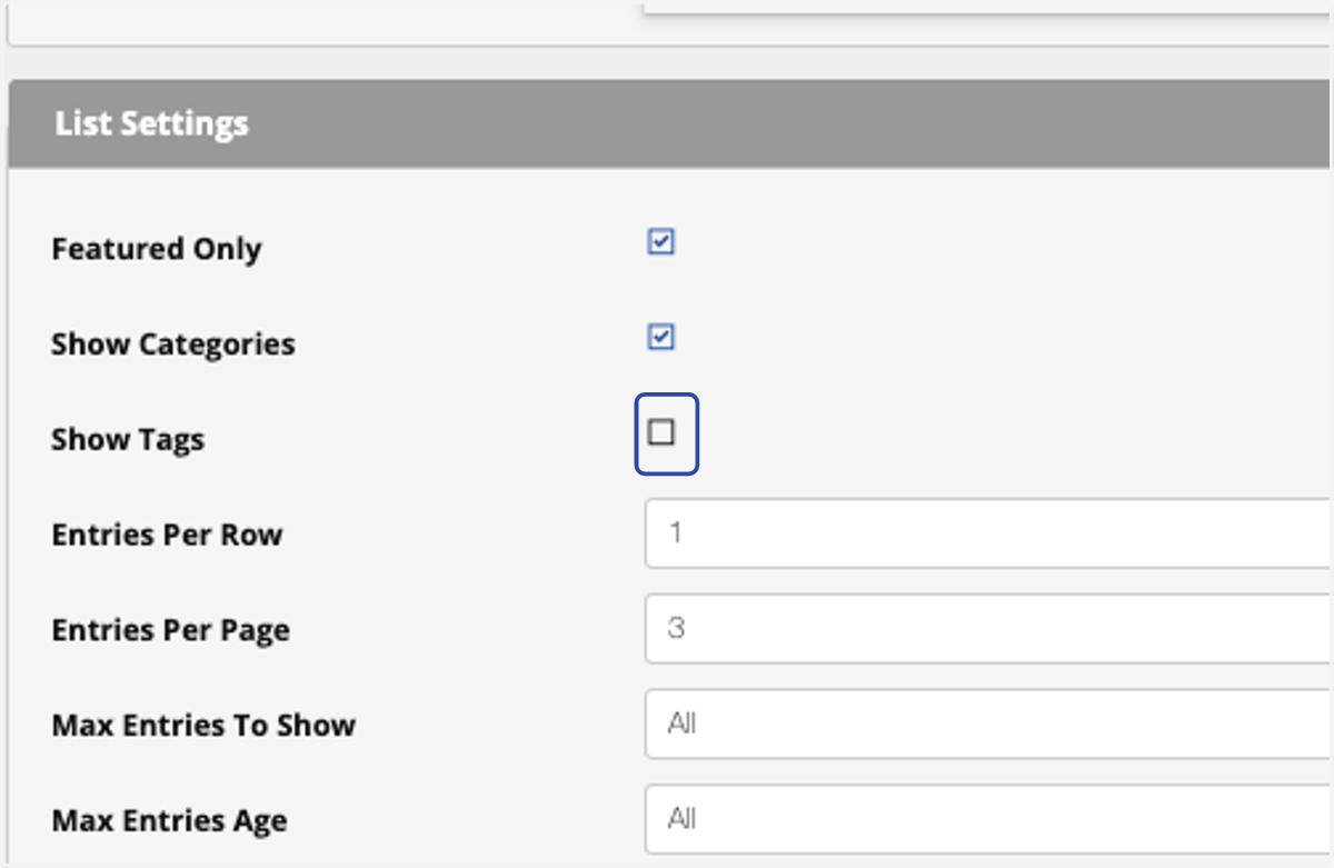 Click on Show Tags