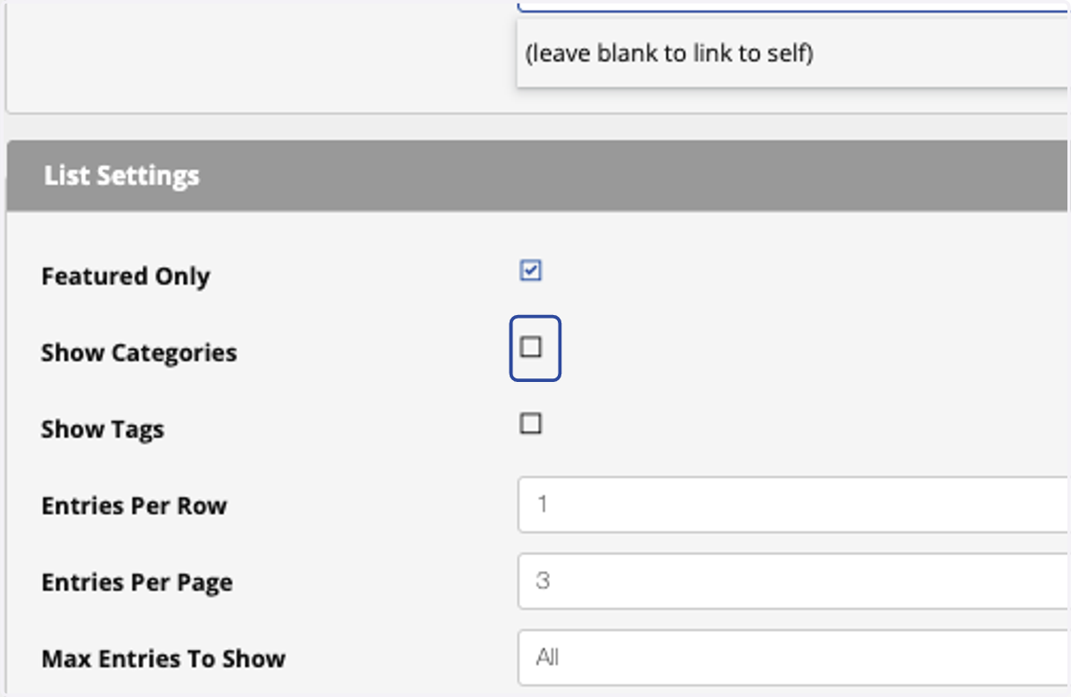 Optional: Check/Uncheck if you want to show a category tag.