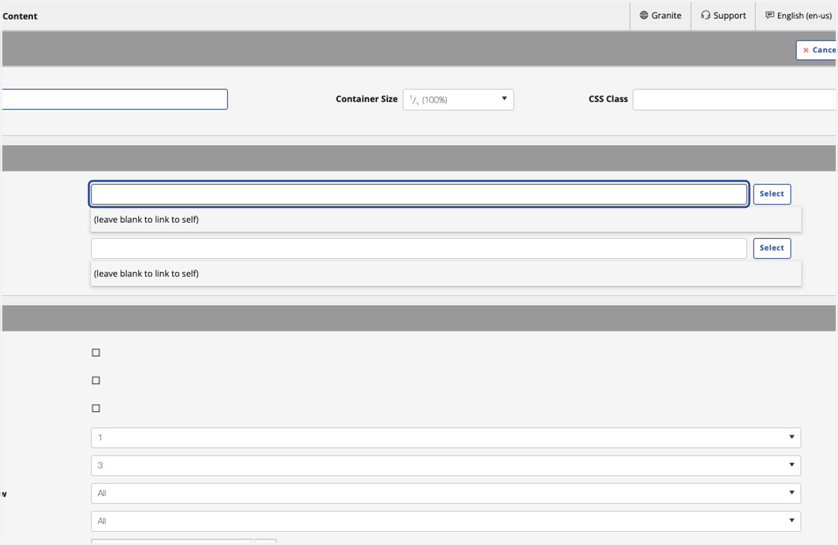Select a detail page. Before this step go to Page Manager create a "News Detail" as a sub to the "News Lister" page.