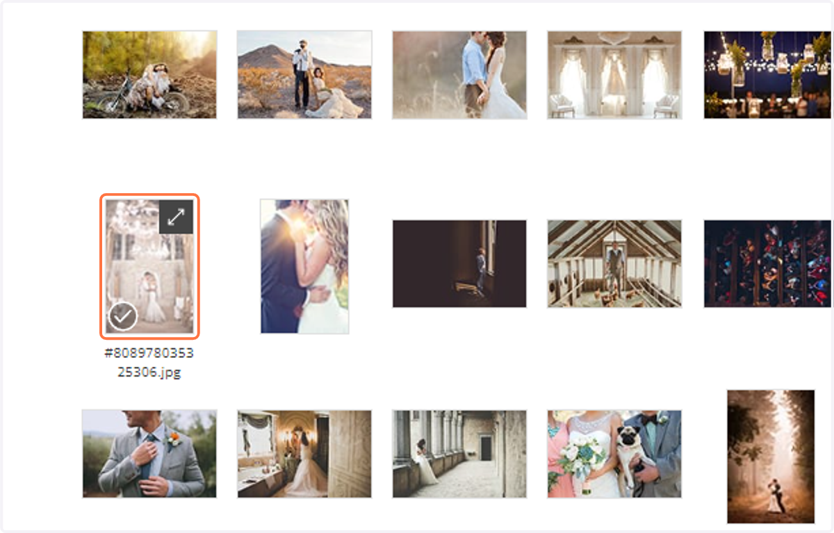 Then select the photos you want to include in the slideshow.