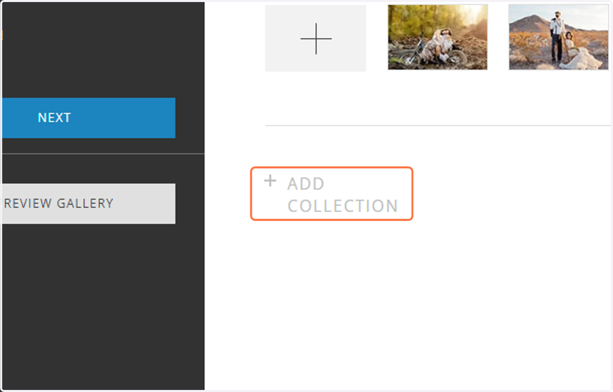 To begin, select the Photos tab in your specific project, and click + Add Collection.