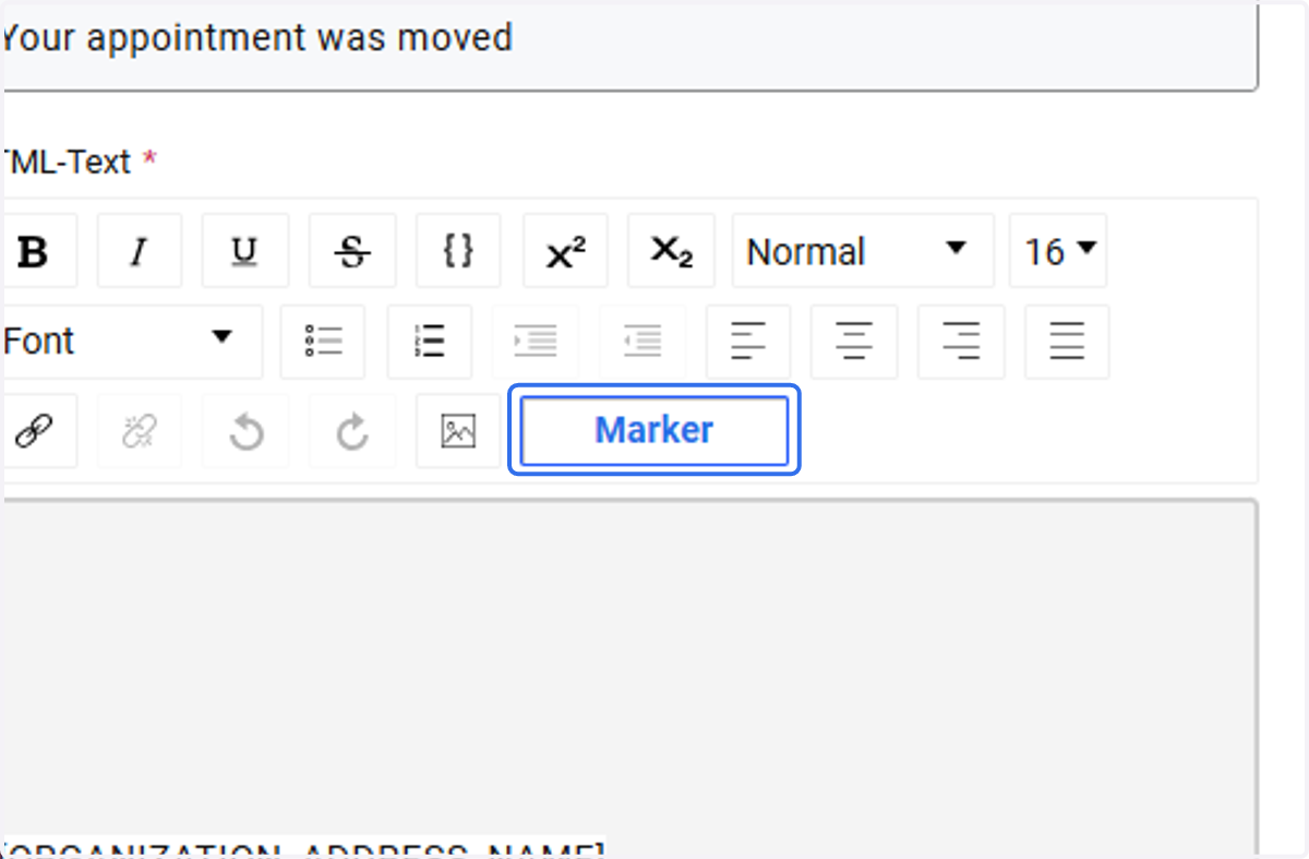 Klicken Sie auf dem Marker Button, um Änderungen vorzunehmen.