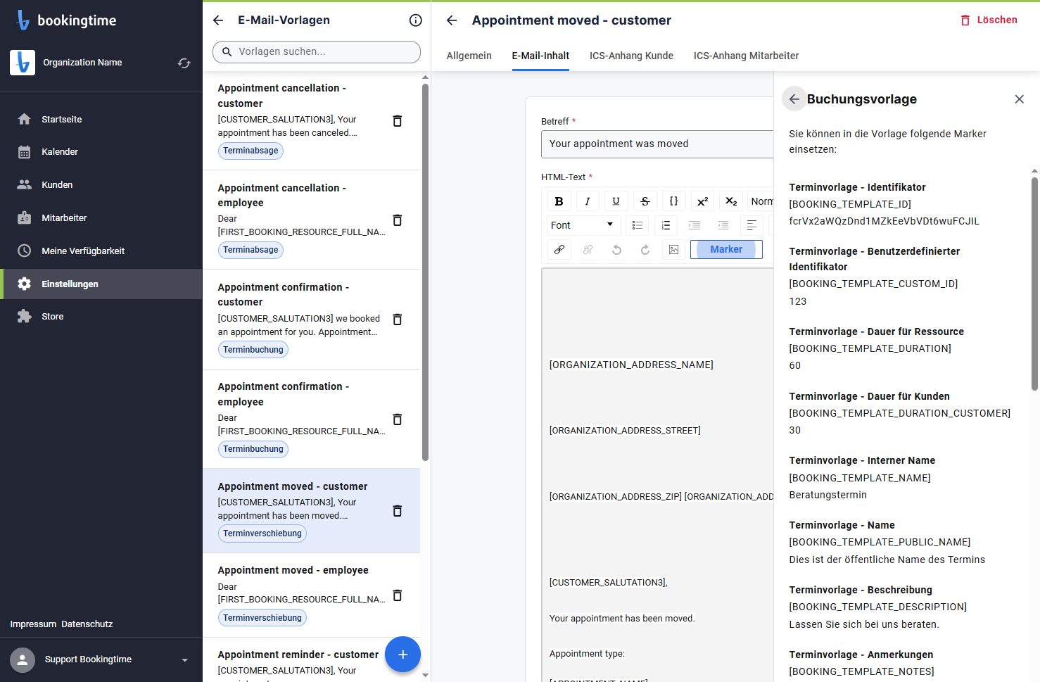 Um zu den Kategorien zurückzukehren, klicken Sie auf die „Zurück“ Button.