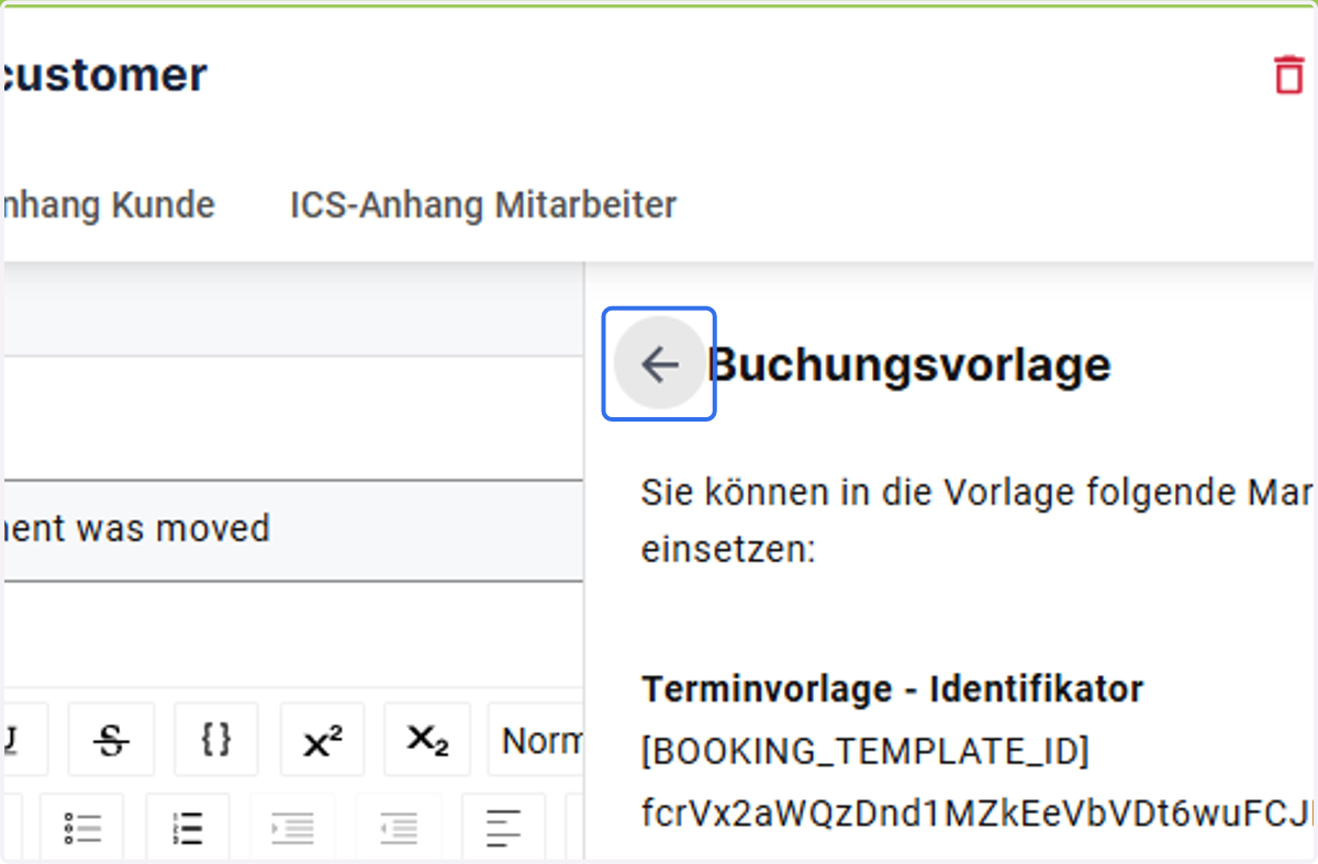 Um zu den Kategorien zurückzukehren, klicken Sie auf die „Zurück“ Button.