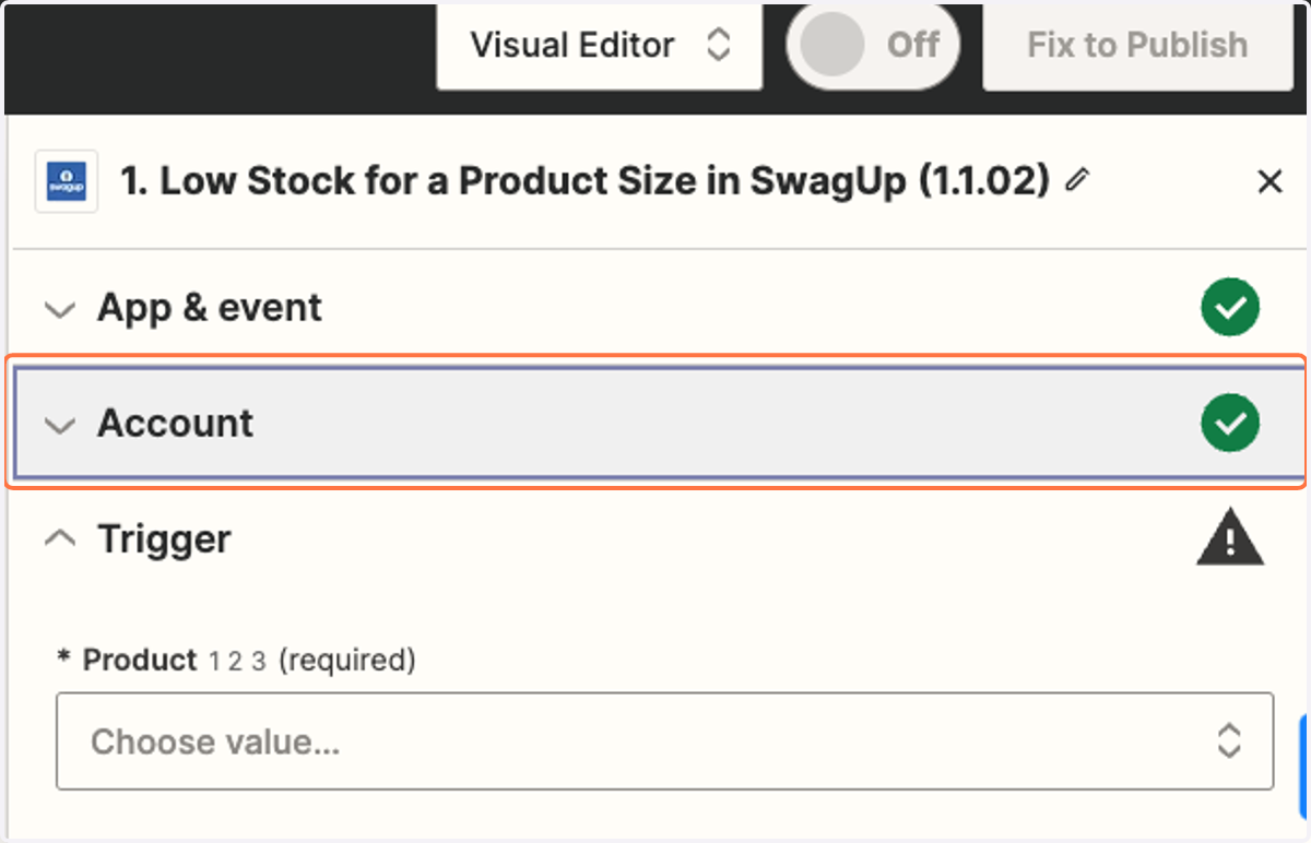 Connect your SwagUp account.