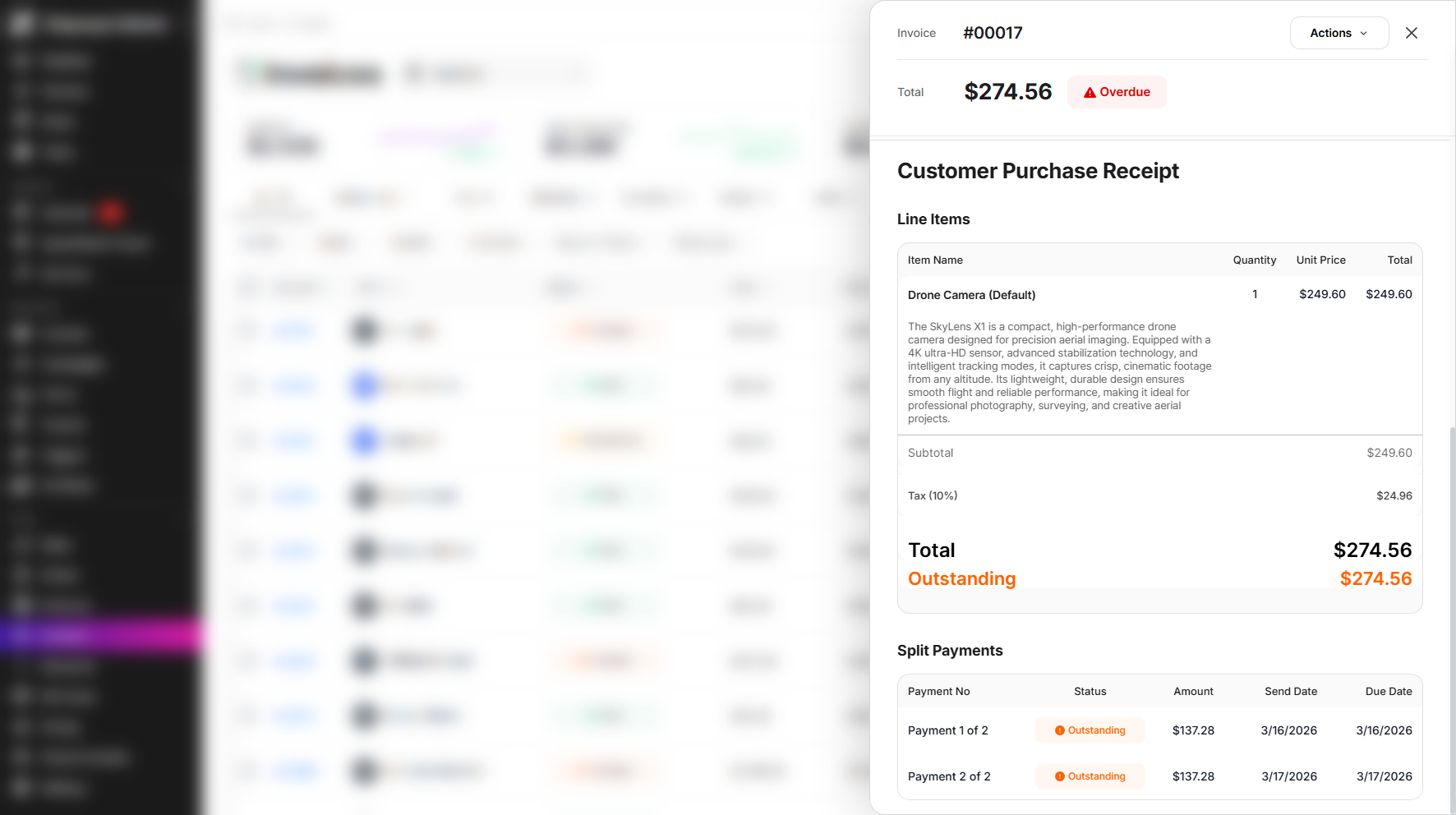 Step 6: At the bottom, you can view the Invoice Payment History.