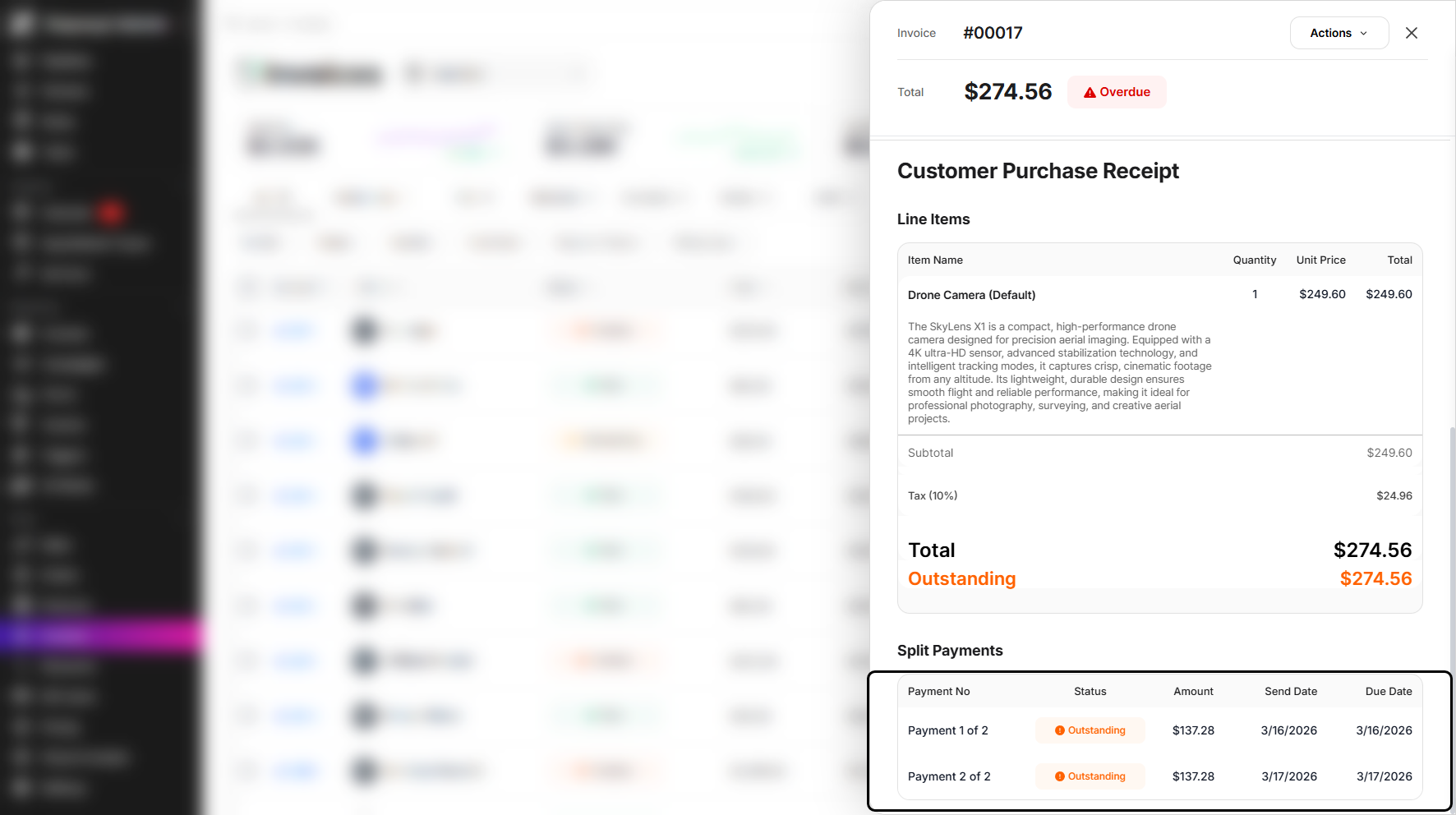 Step 6: At the bottom, you can view the Invoice Payment History.