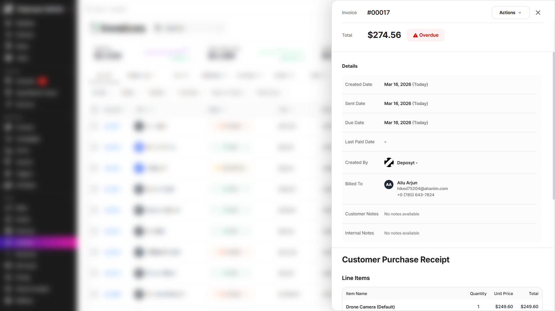 View Invoice Details