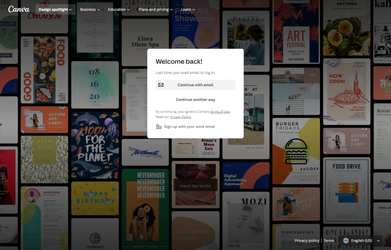 Click on Sign up with your work email