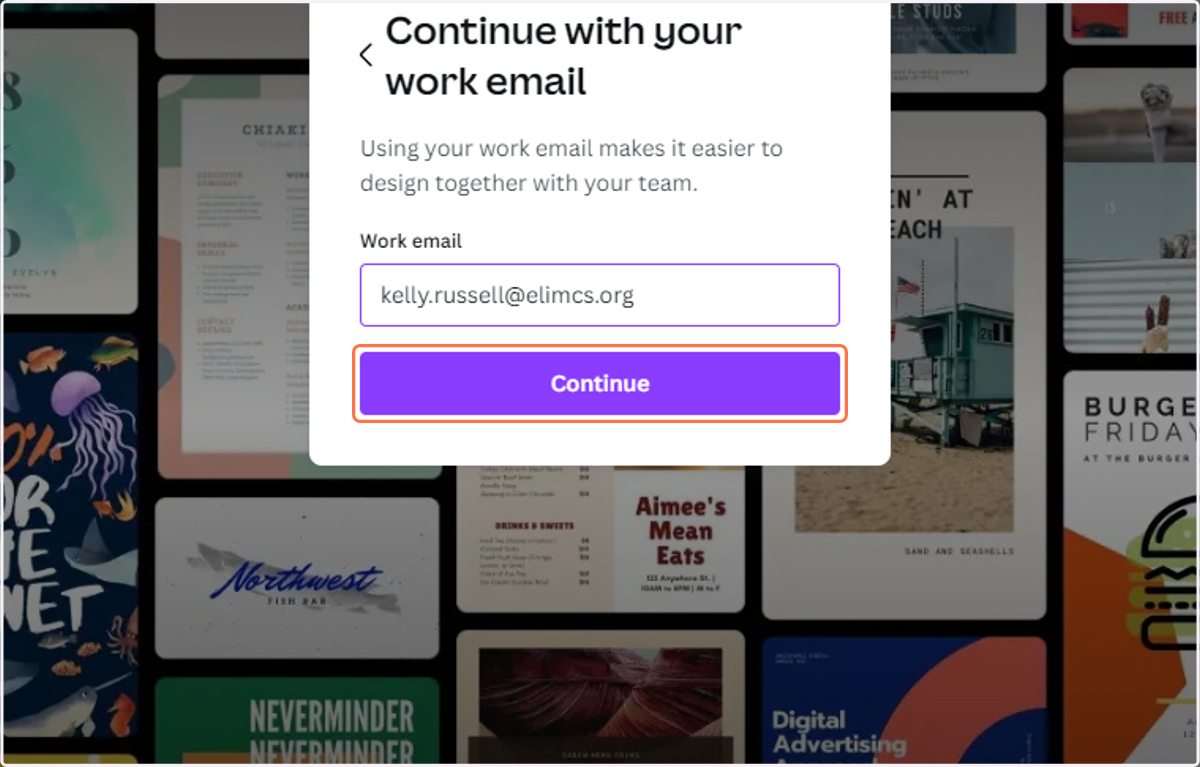 Click on Continue
