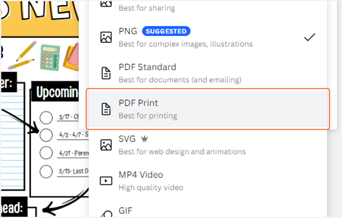 Click on PDF Print…