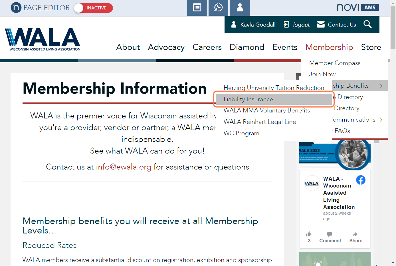 Click on Liability Insurance