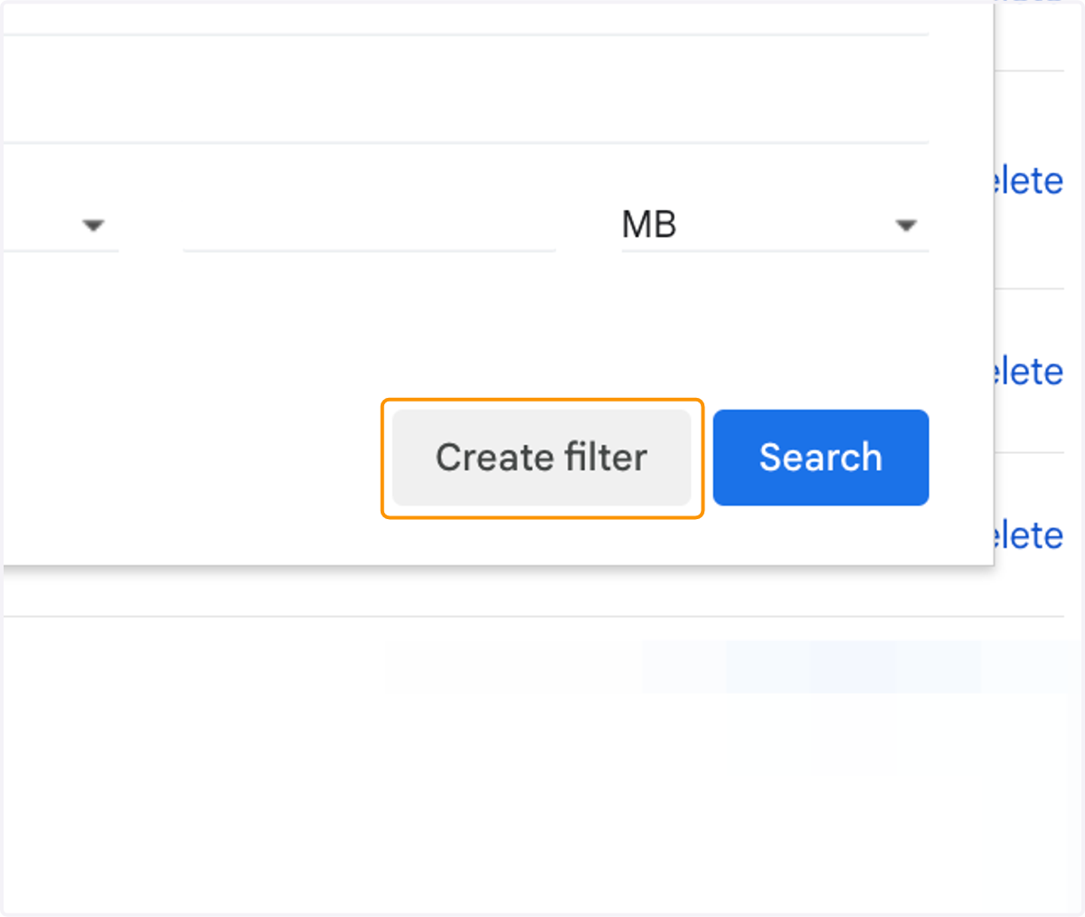 Click on Create filter