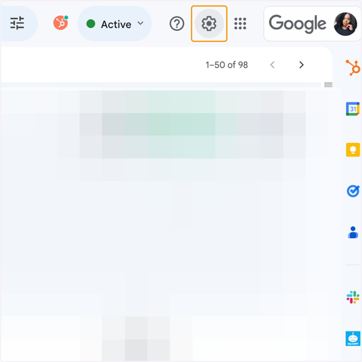 Click on the Settings Button