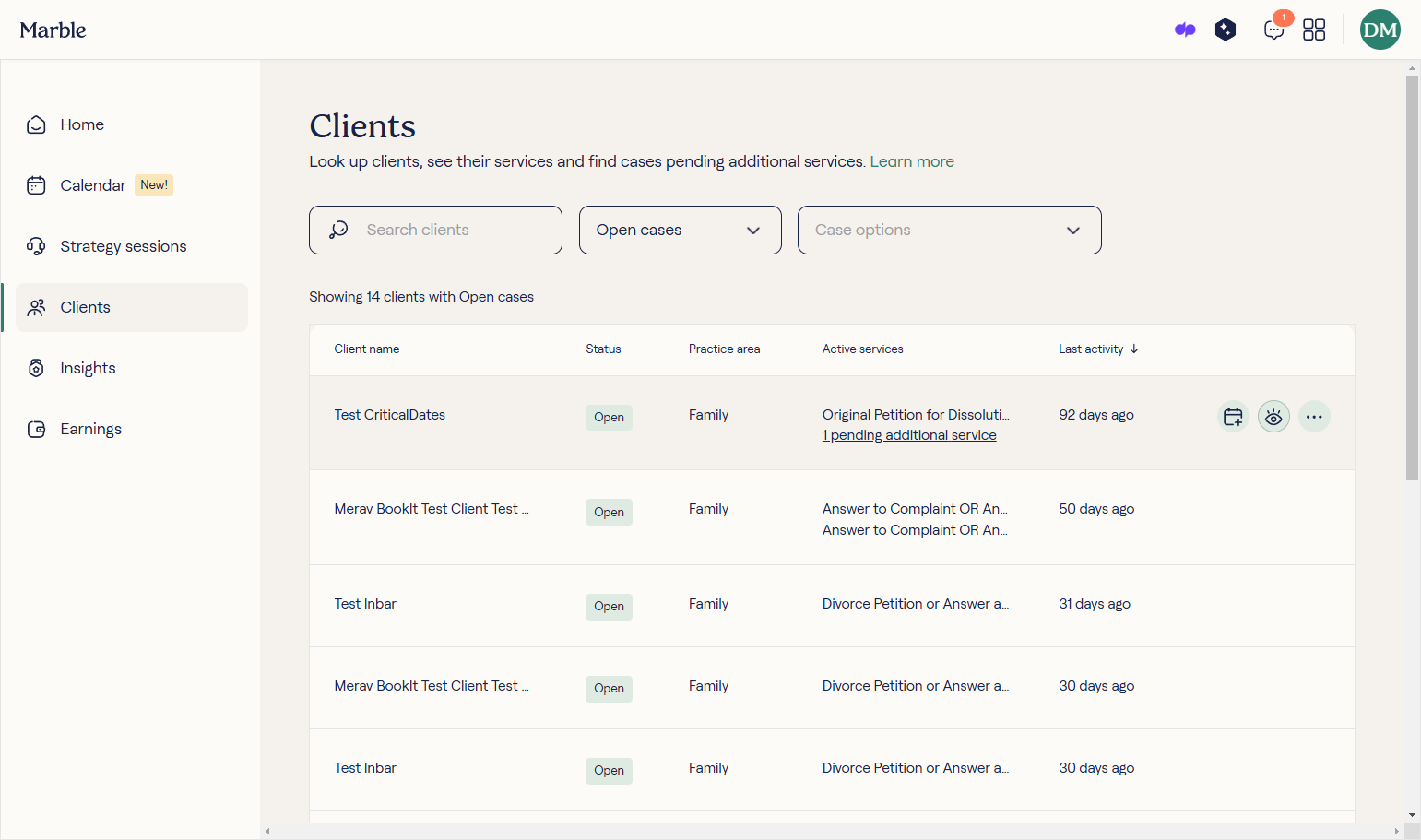 Click on View client (eye button)