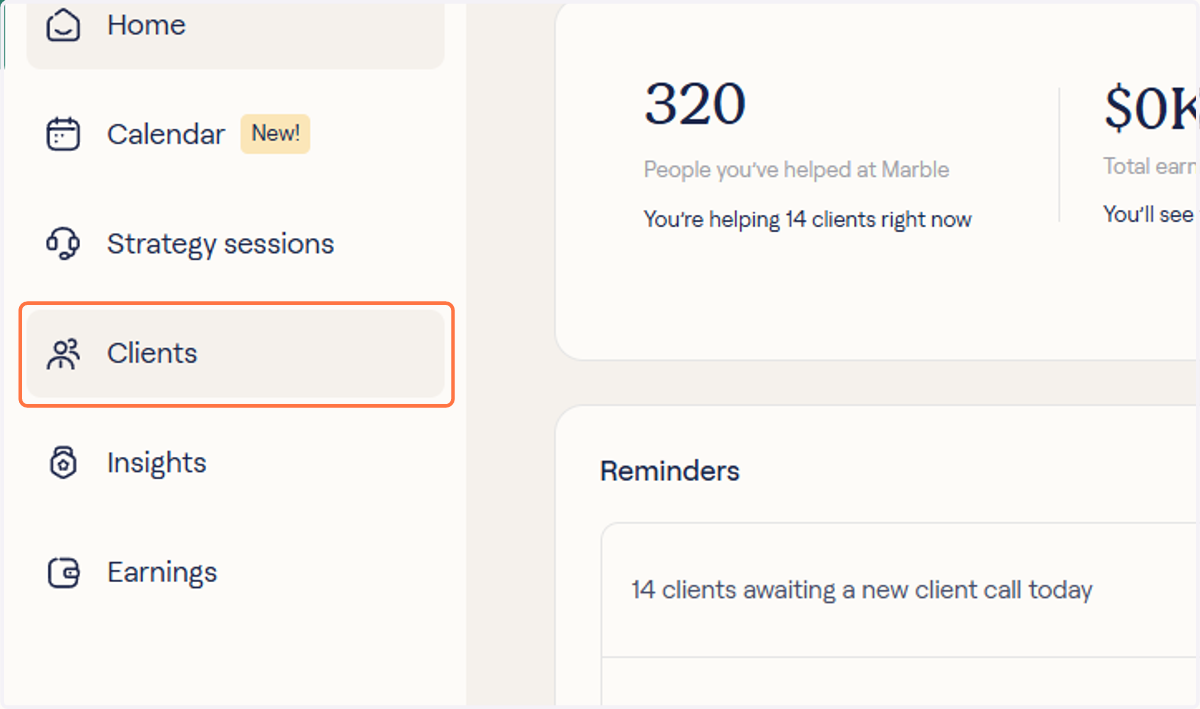 Click on Clients