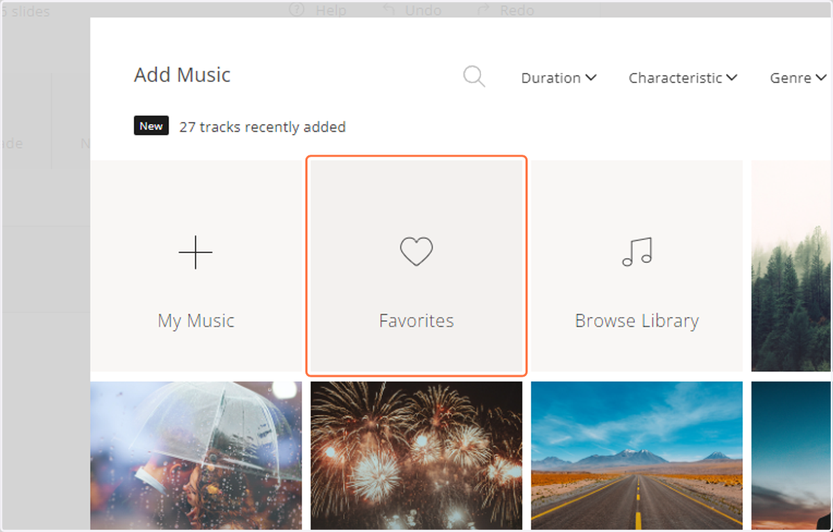 You can also sort through your favorited tracks.