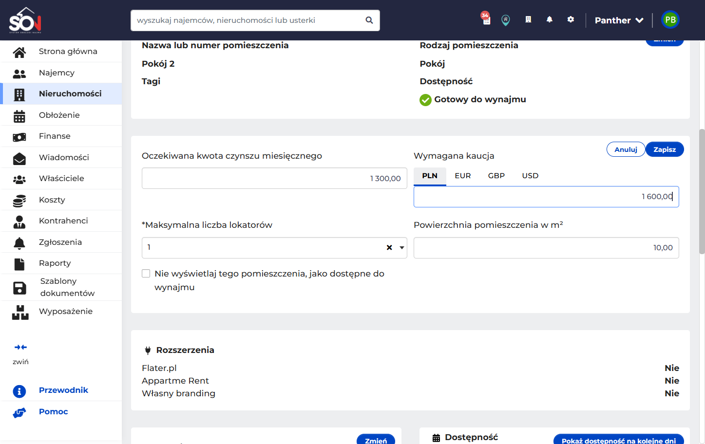 Uzupełnij powierzchnię pomieszczenia