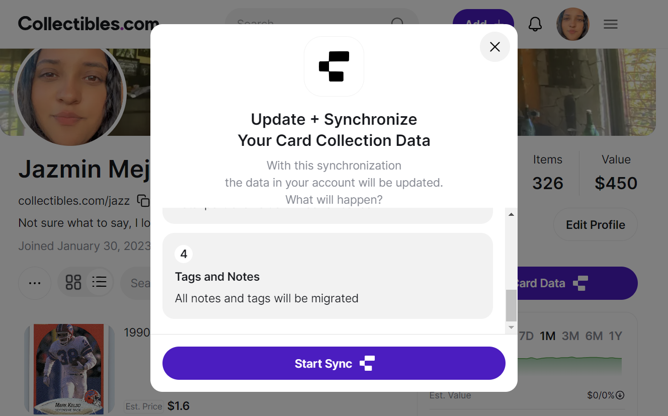 You'll get a pop-up explaining what to expect with this Synchronization.