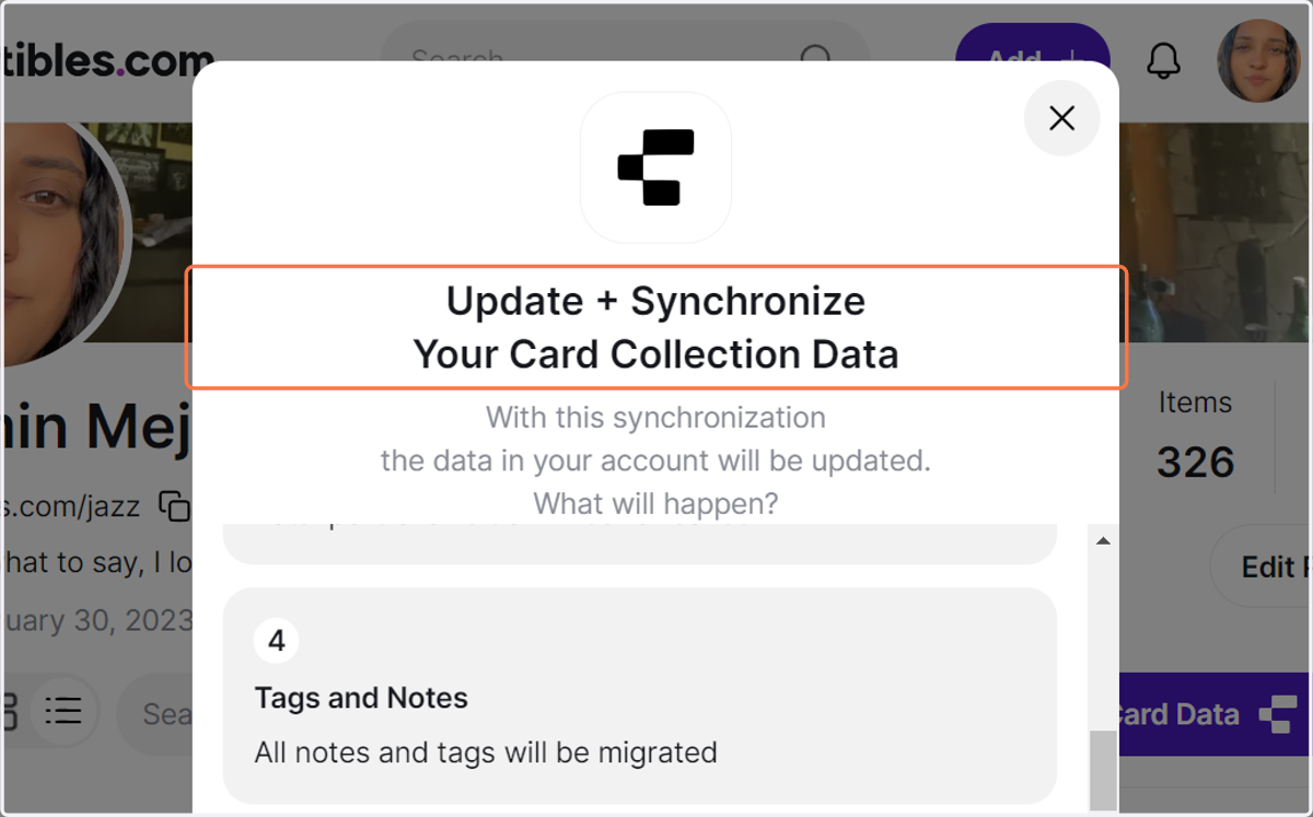 You'll get a pop-up explaining what to expect with this Synchronization.
