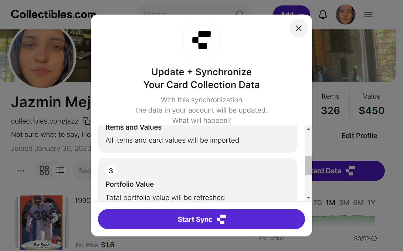 Click on Start Sync once you read it.