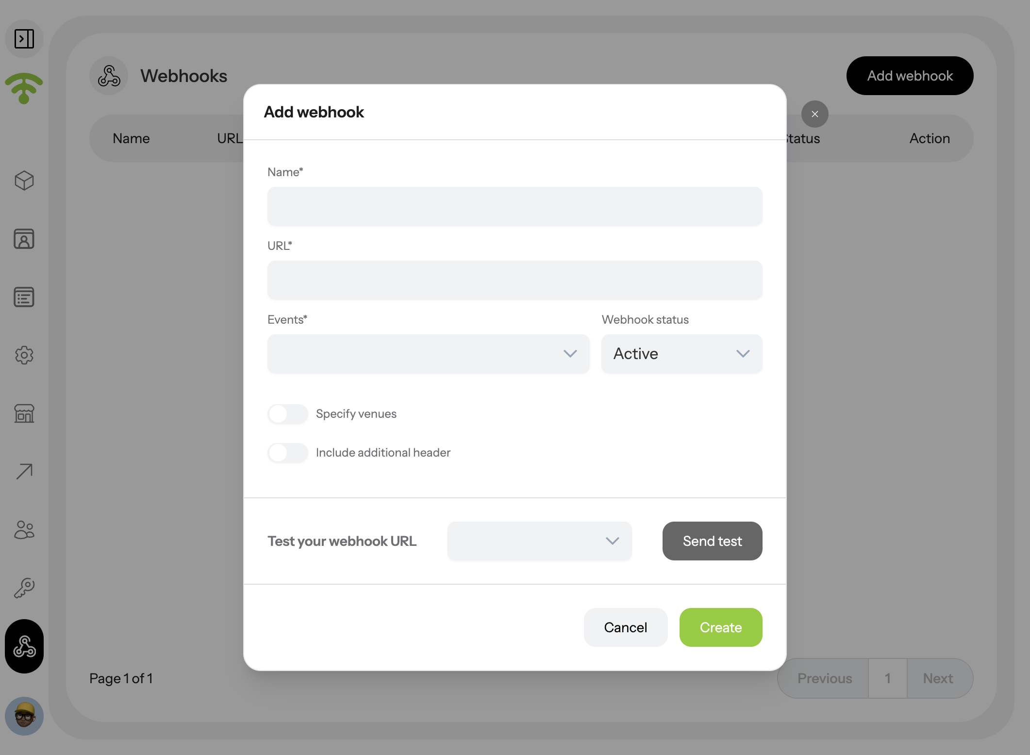 Configuring the webhook