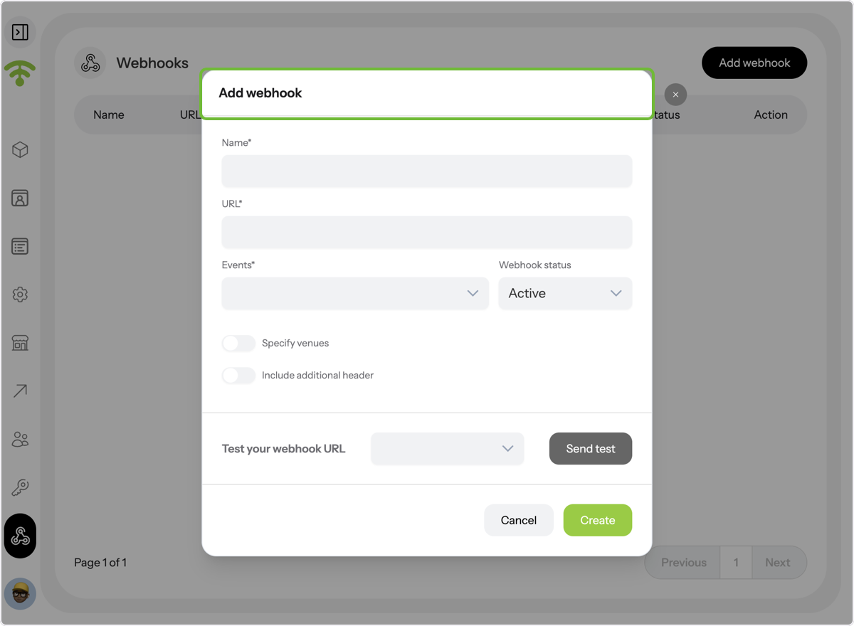 Configuring the webhook