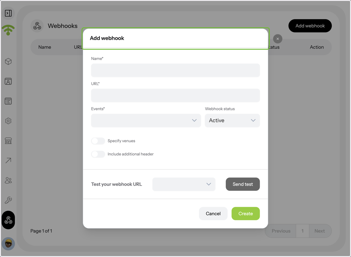Configuring the webhook