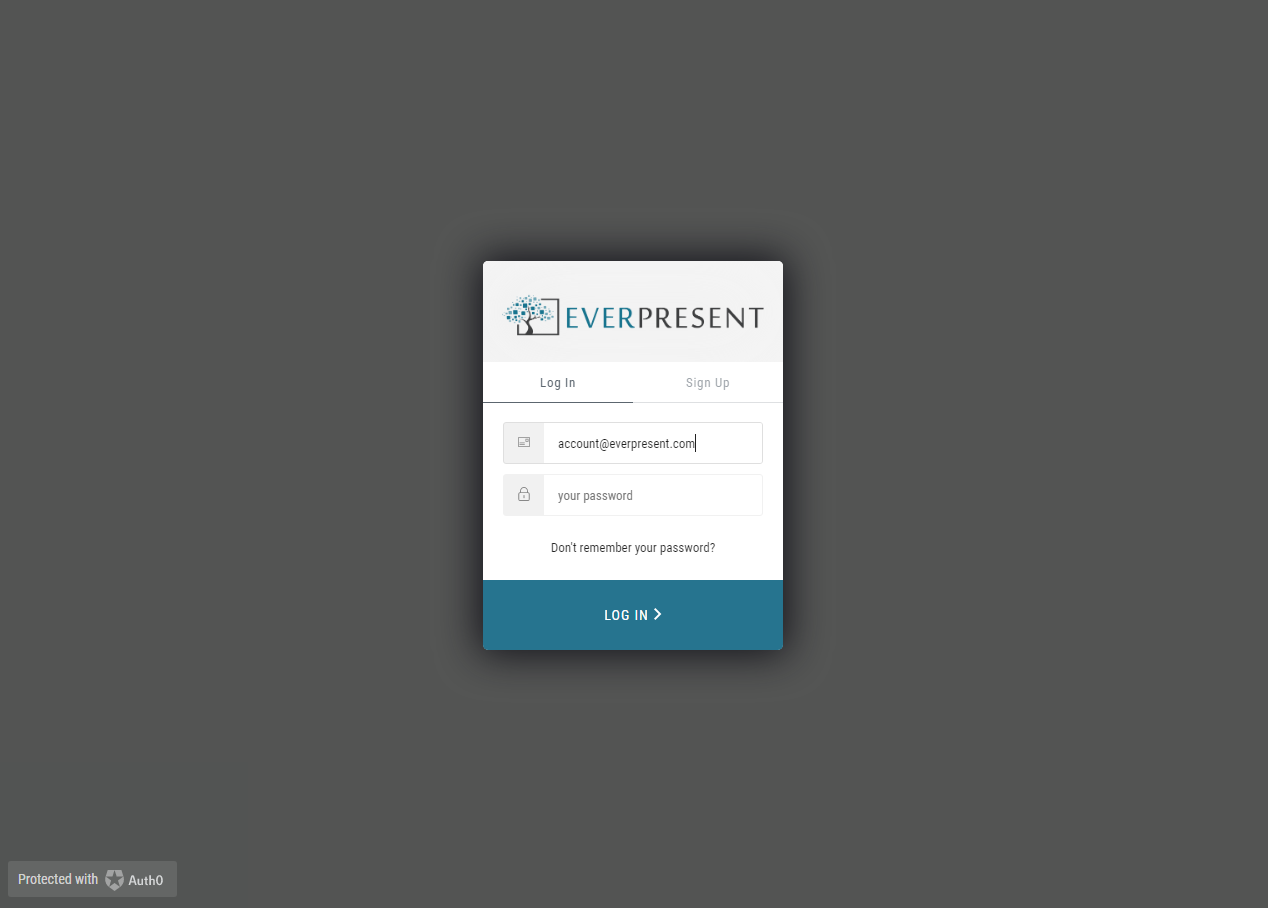 To log in after you've made your account, click on "Log In" and enter the email address you signed up with. This should be the same email address where you received the app invitation email.
