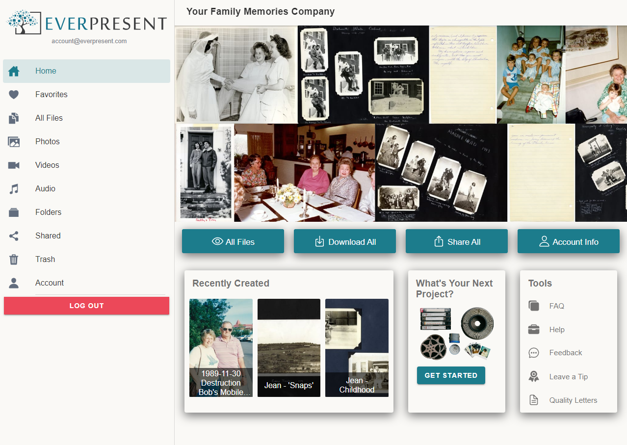 Congratulations! You can now access your archive.