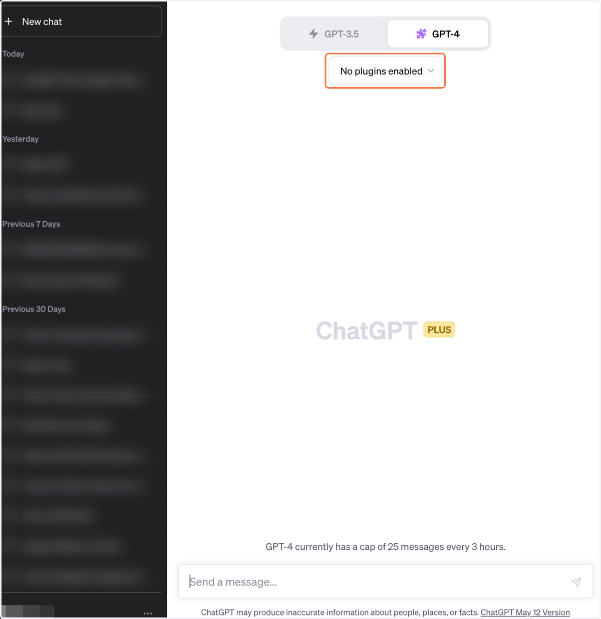 Click on No plugins enabled