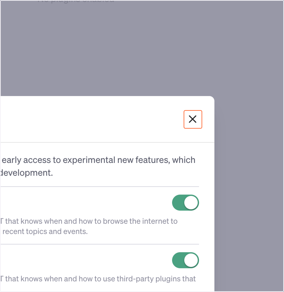 Exit this pop up