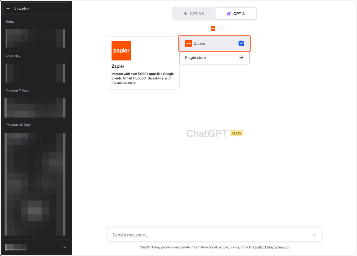 When back on the main page, Click on Zapier to activate