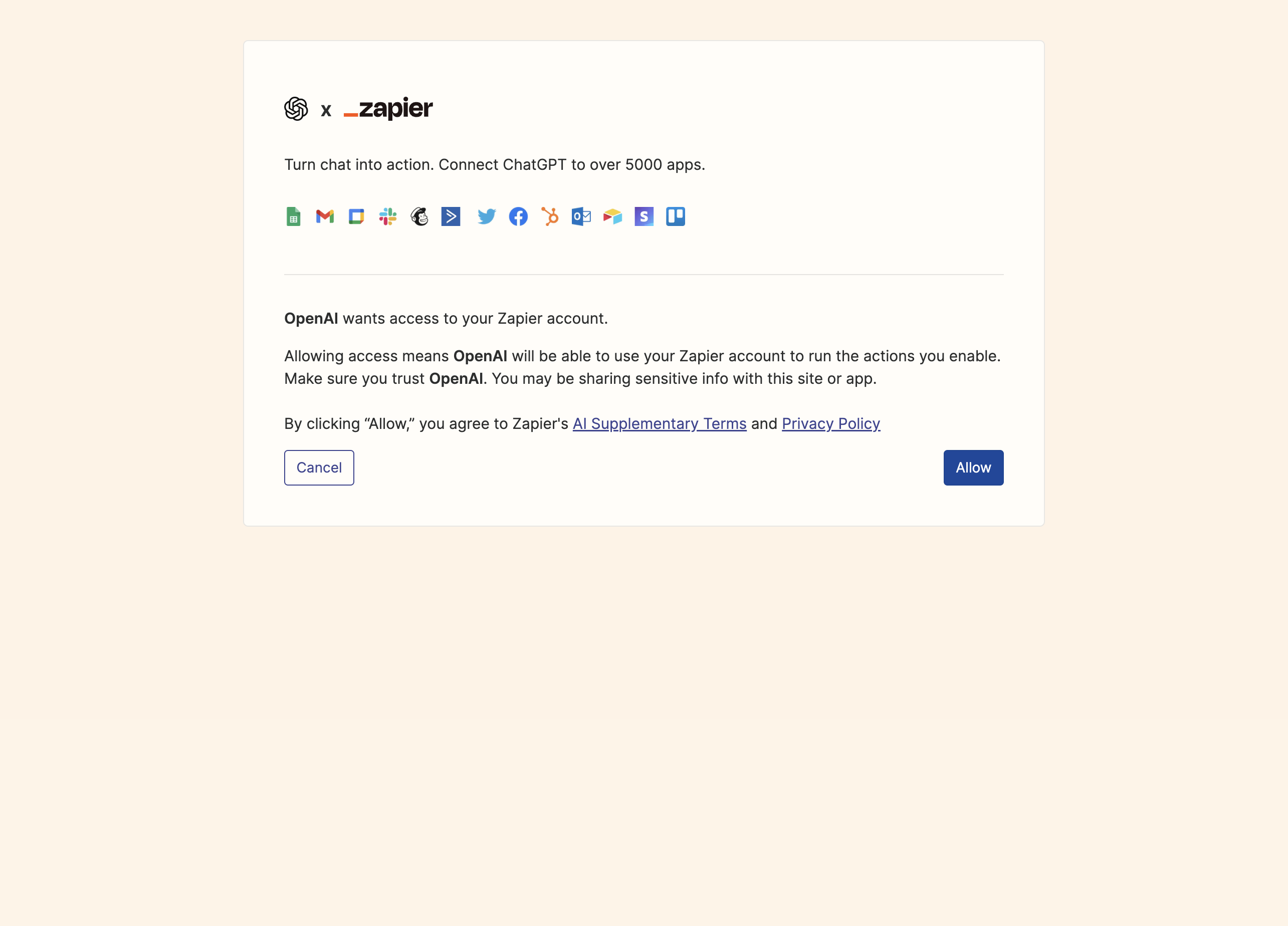 Click on Allow