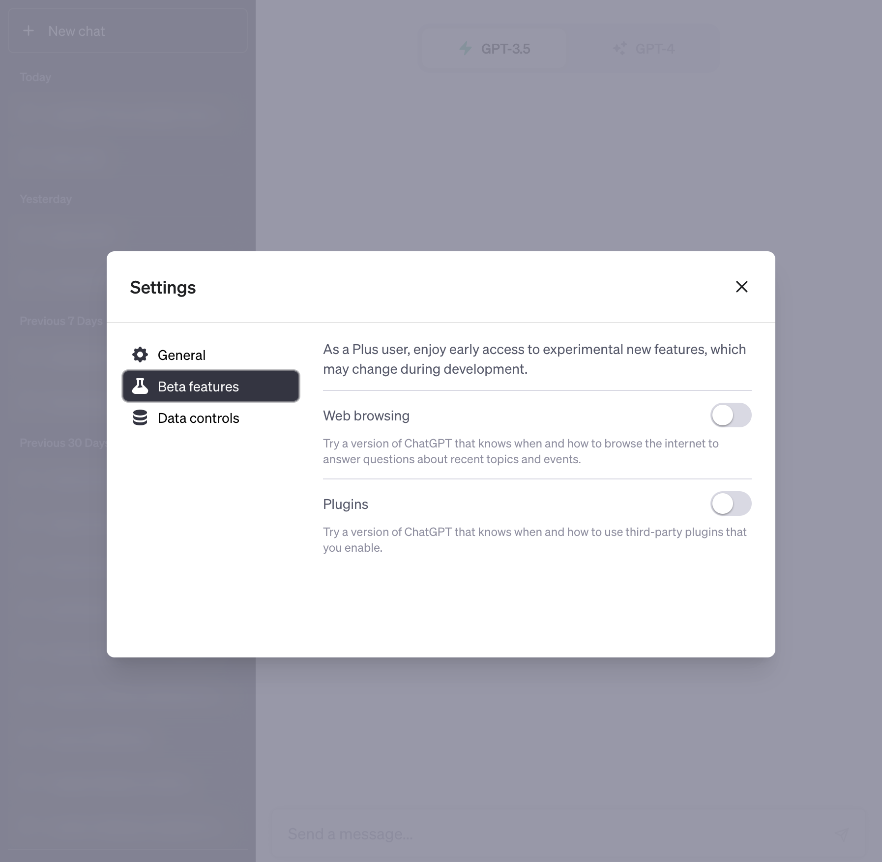 Toggle on Plugins