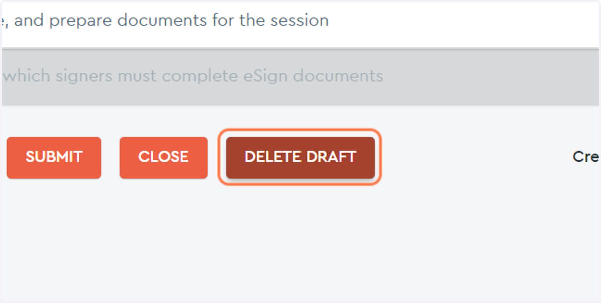 Click on DELETE DRAFT button...