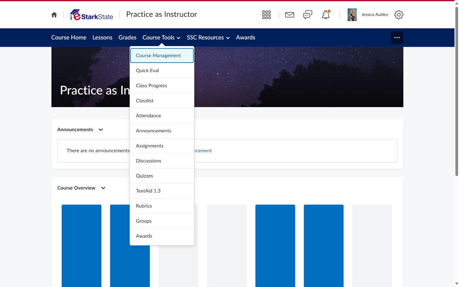Click on Course Management