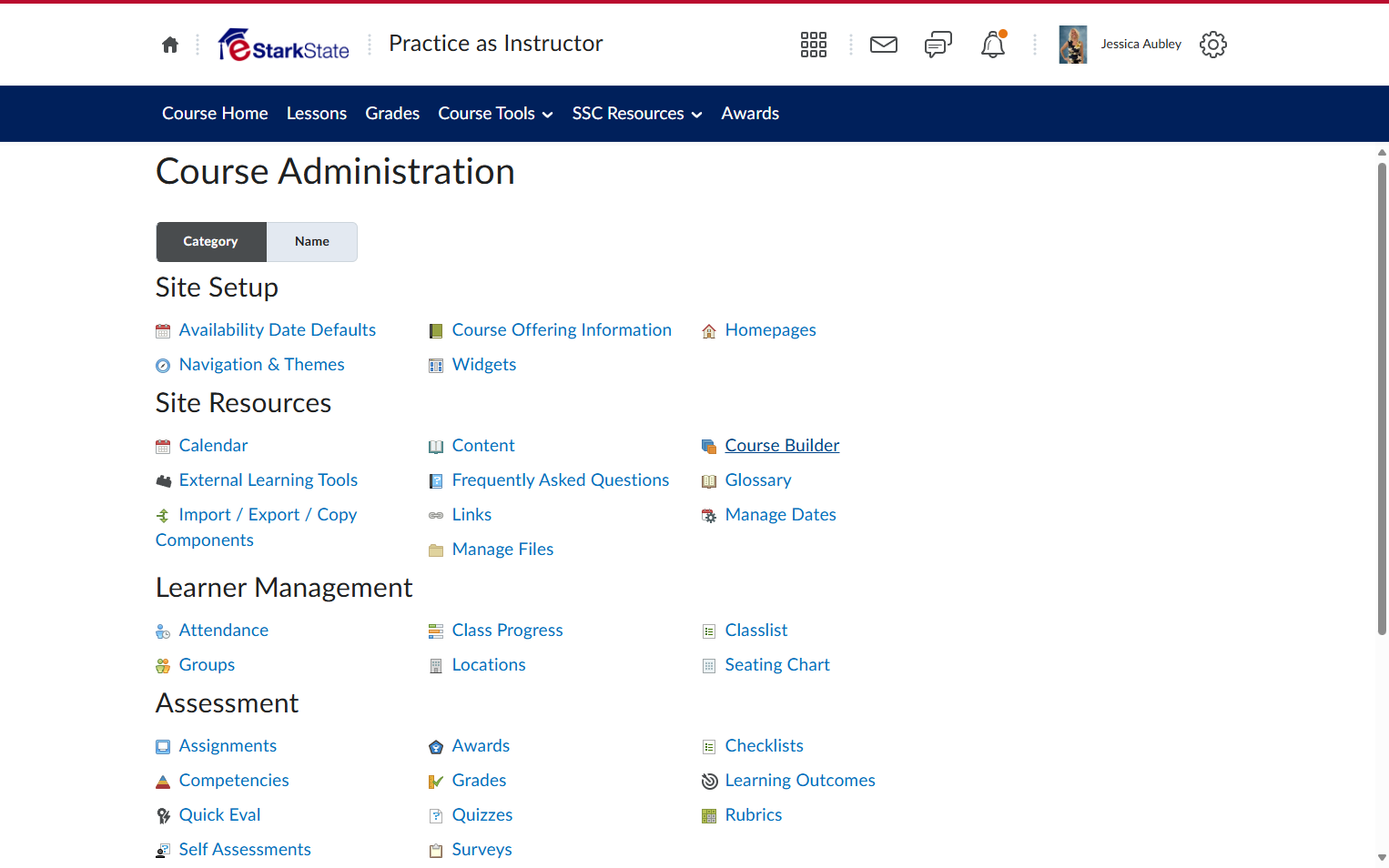 Click on Course Builder