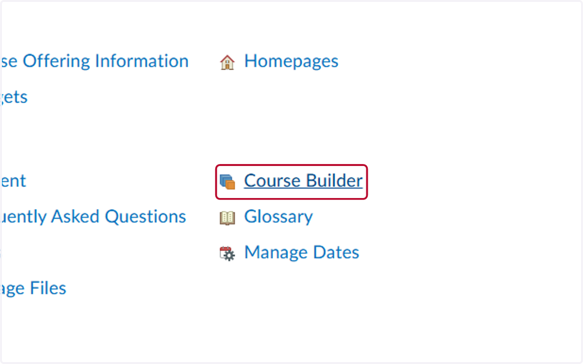 Click on Course Builder