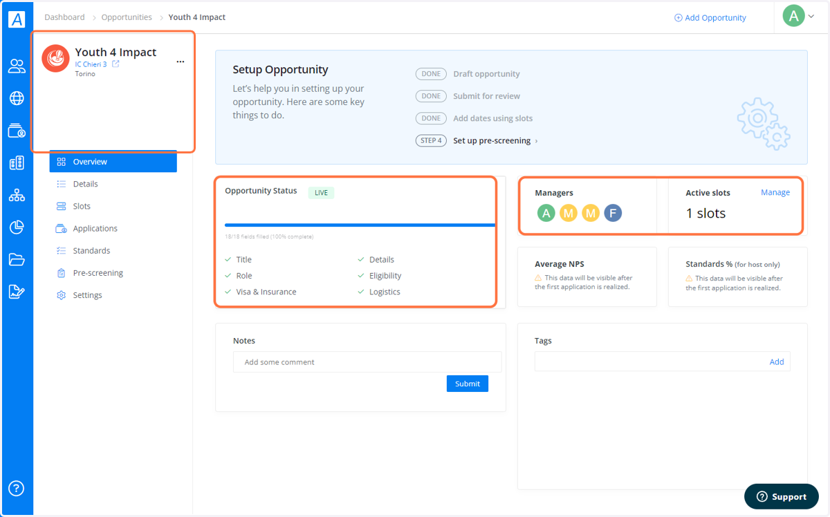 This is the Opportunity page.