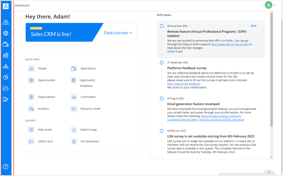 You Can Also Navigate with the Sidebar