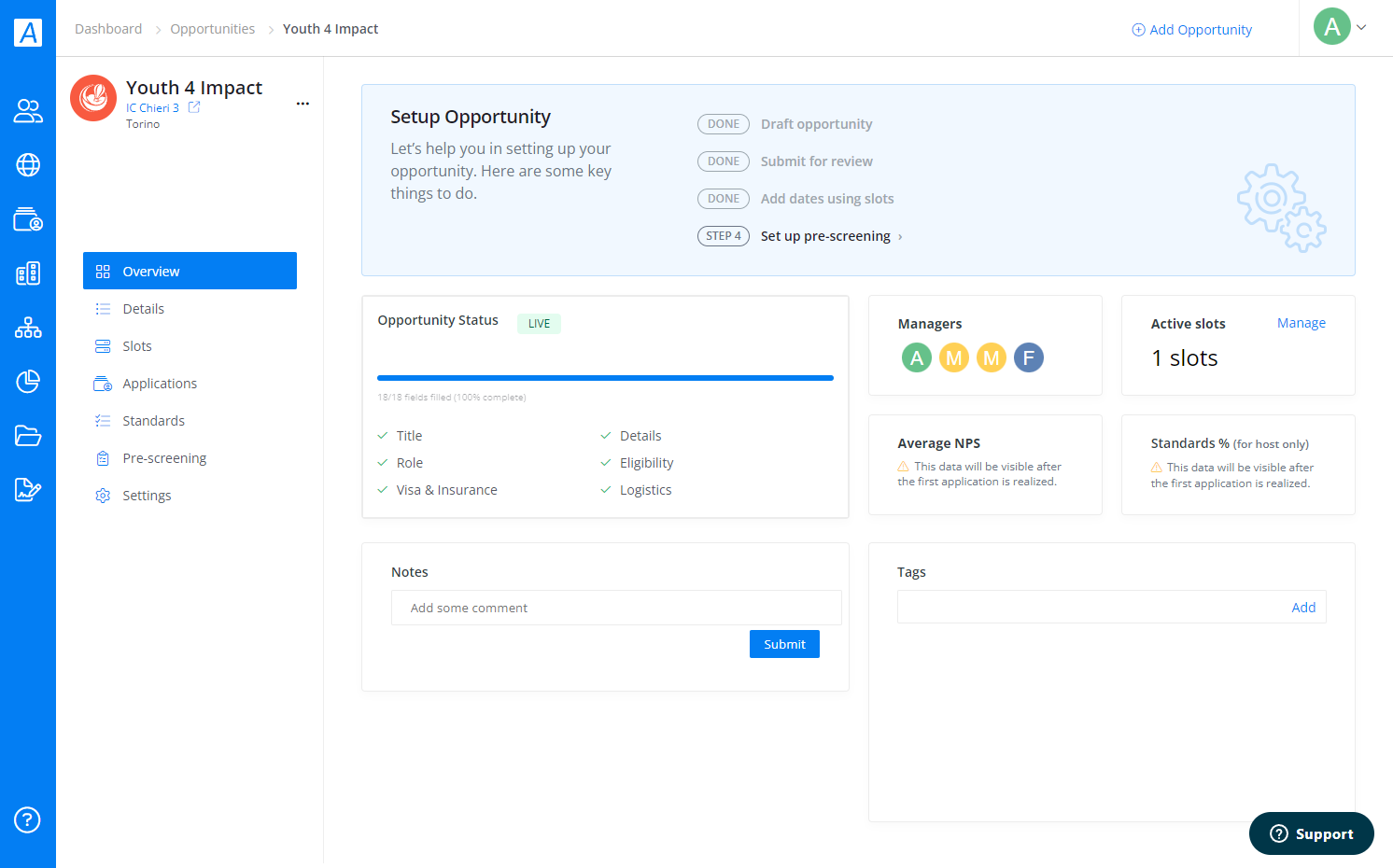 Go to The Opportunity Details Tab