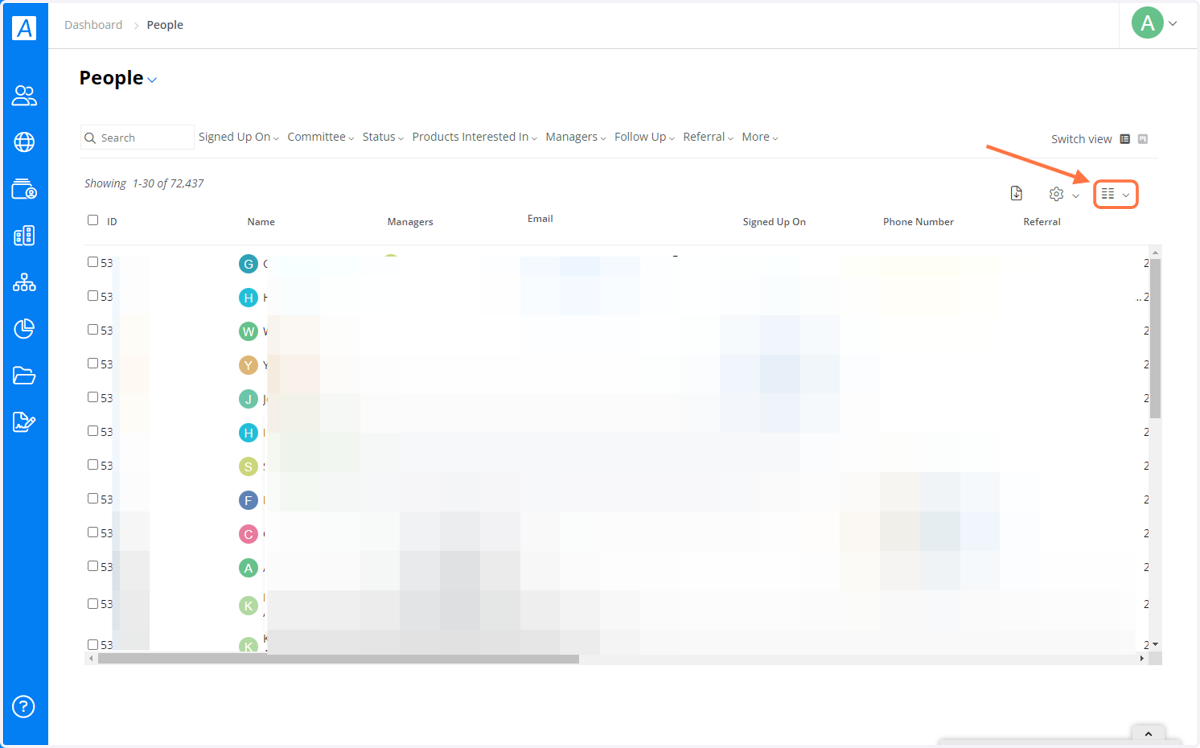 Change the Column view