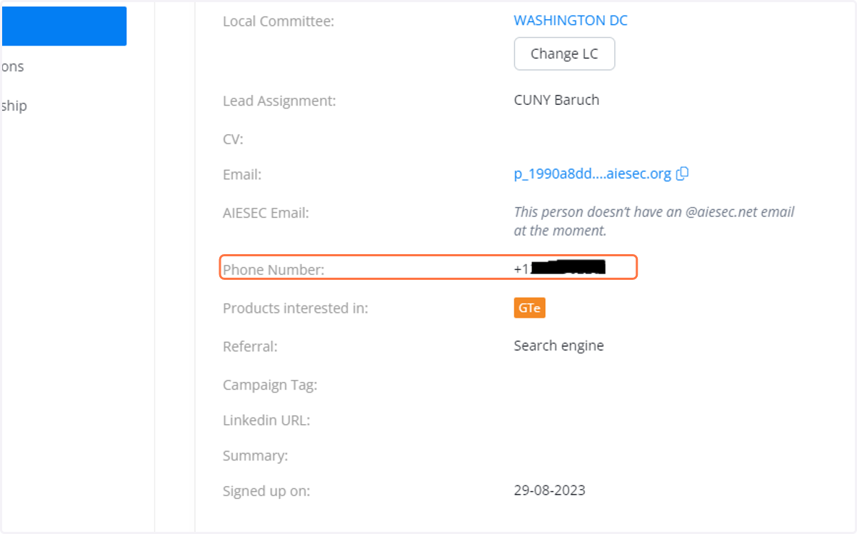 The Details page