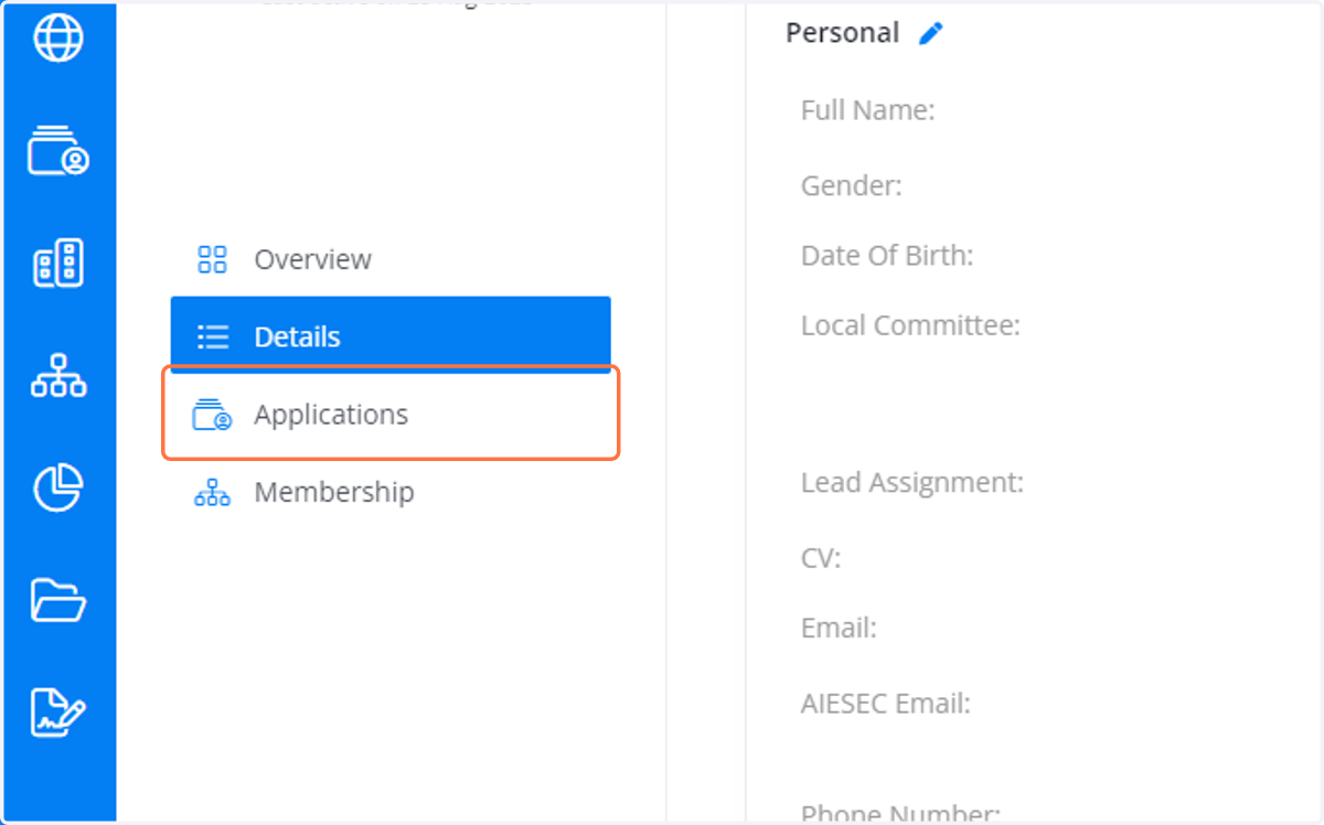 The Applications Tab