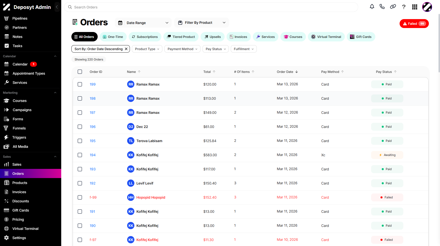 Step 3: Select an existing product, then click on it.