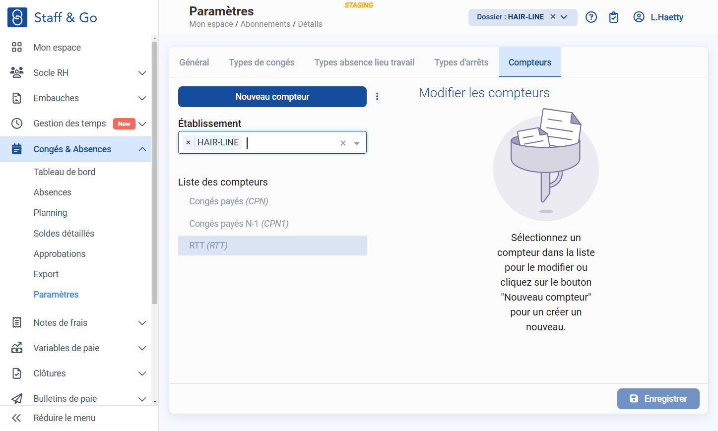 Cliquer sur "RTT".